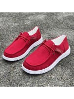 Women s Non Slip Round Toe Canvas Comfortable Lightweight Flat Shoes