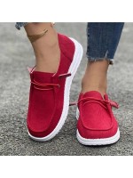 Women s Non Slip Round Toe Canvas Comfortable Lightweight Flat Shoes