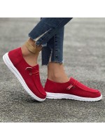 Women s Non Slip Round Toe Canvas Comfortable Lightweight Flat Shoes