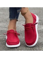 Women s Non Slip Round Toe Canvas Comfortable Lightweight Flat Shoes