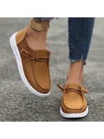 Women s Non Slip Round Toe Canvas Comfortable Lightweight Flat Shoes