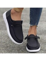 Women s Non Slip Round Toe Canvas Comfortable Lightweight Flat Shoes