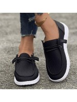 Women s Non Slip Round Toe Canvas Comfortable Lightweight Flat Shoes