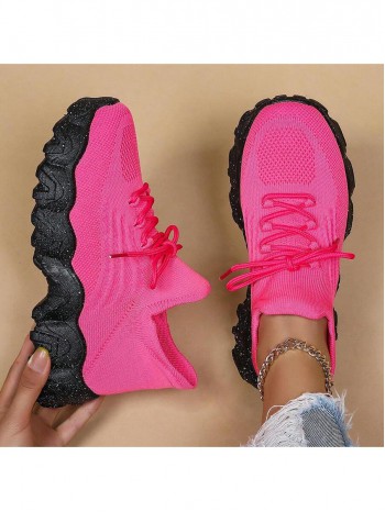 Women s Simple Plain Lace Up Low Top Sock Sneakers Summer 2024 Casual Comfortable Breathable Lightweight Sports Running Shoes