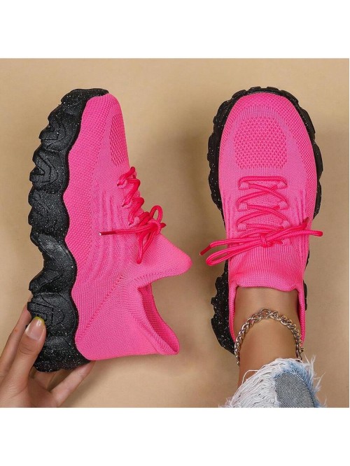 Women s Simple Plain Lace Up Low Top Sock Sneakers Summer 2024 Casual Comfortable Breathable Lightweight Sports Running Shoes