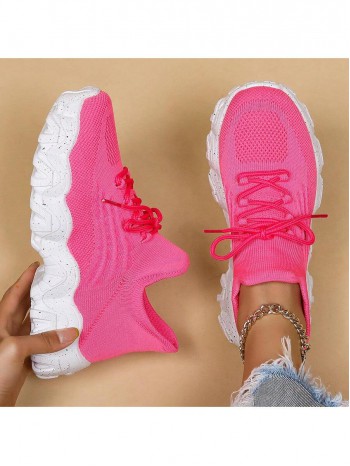 Women s Simple Plain Lace Up Low Top Sock Sneakers Summer 2024 Casual Comfortable Breathable Lightweight Sports Running Shoes