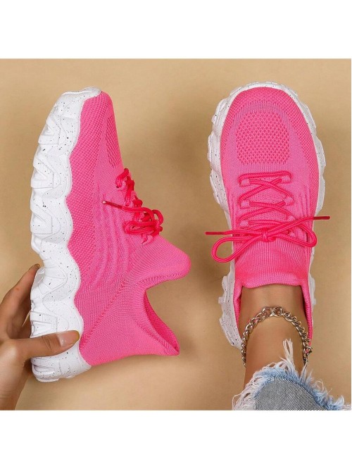 Women s Simple Plain Lace Up Low Top Sock Sneakers Summer 2024 Casual Comfortable Breathable Lightweight Sports Running Shoes