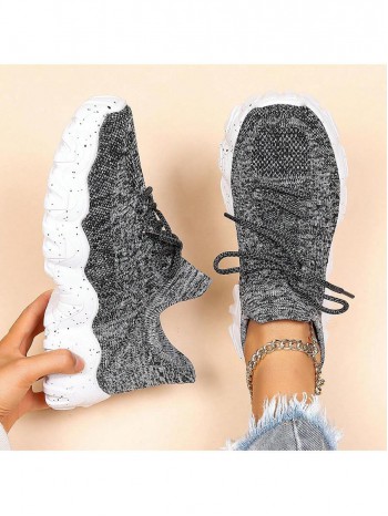 Women s Simple Plain Lace Up Low Top Sock Sneakers Summer 2024 Casual Comfortable Breathable Lightweight Sports Running Shoes