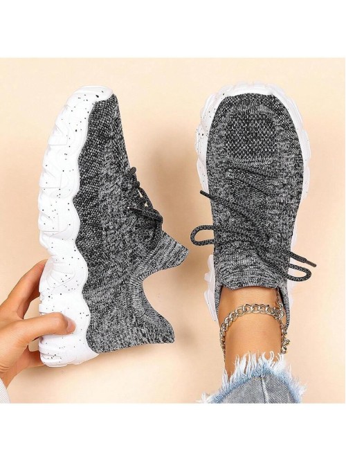 Women s Simple Plain Lace Up Low Top Sock Sneakers Summer 2024 Casual Comfortable Breathable Lightweight Sports Running Shoes