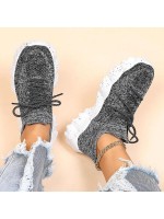 Women s Simple Plain Lace Up Low Top Sock Sneakers Summer 2024 Casual Comfortable Breathable Lightweight Sports Running Shoes