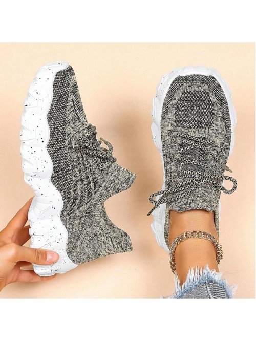 Women s Simple Plain Lace Up Low Top Sock Sneakers Summer 2024 Casual Comfortable Breathable Lightweight Sports Running Shoes