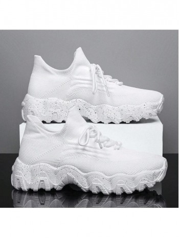 Women s Simple Plain Lace Up Low Top Sock Sneakers Summer 2024 Casual Comfortable Breathable Lightweight Sports Running Shoes