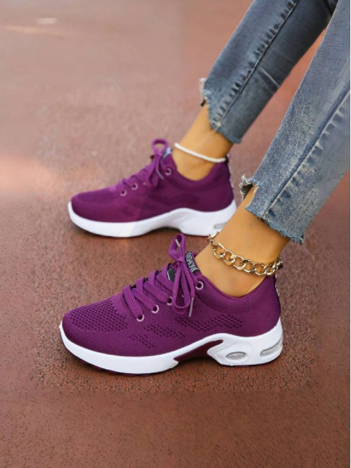 Women s Breathable Flying Woven Sports Shoes Outdoor Shoes Lightweight Air Cushion Running Shoes