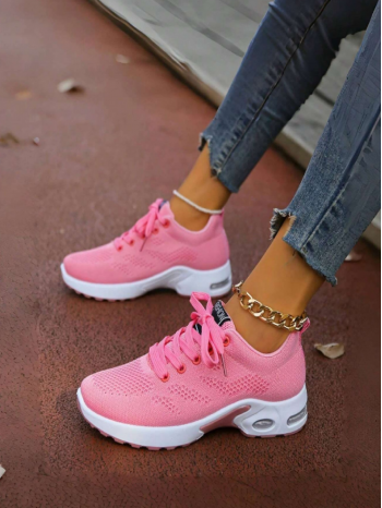 Women s Breathable Flying Woven Sports Shoes Outdoor Shoes Lightweight Air Cushion Running Shoes