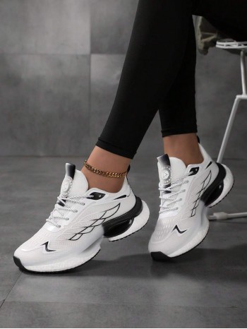 Women s Extra Large Size 36 45 Spring Autumn Mesh Sneakers Super Lightweight Cushioned Running Shoes White Lace Up