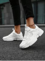 Women s Lightweight Sneakers Comfortable Breathable White Chunky Sneakers With Round Toe And Lace Up Closure Size 43 44 Suitable For Couples