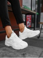 Women s Lightweight Sneakers Comfortable Breathable White Chunky Sneakers With Round Toe And Lace Up Closure Size 43 44 Suitable For Couples