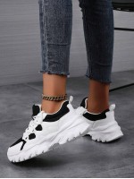 Women s Casual Sneakers Soft Soled Chunky Sneakers Round Toe Lace Up Sports Shoes Comfortable Breathable White Shoes UK 9 10 Unisex