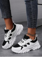 Women s Casual Sneakers Soft Soled Chunky Sneakers Round Toe Lace Up Sports Shoes Comfortable Breathable White Shoes UK 9 10 Unisex